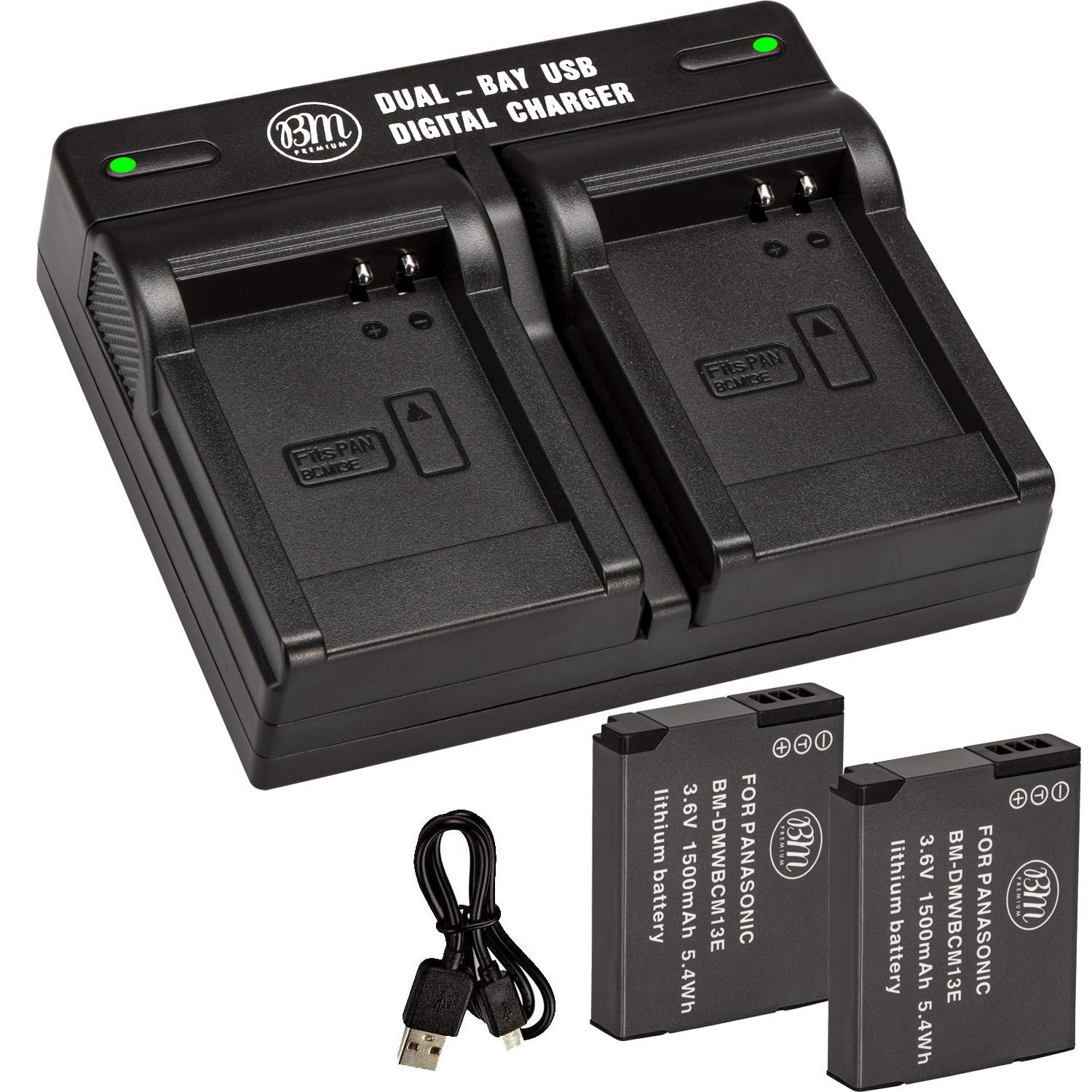 Amazon.com : BM 2 Pack of DMW-BCM13E Batteries and Dual Battery